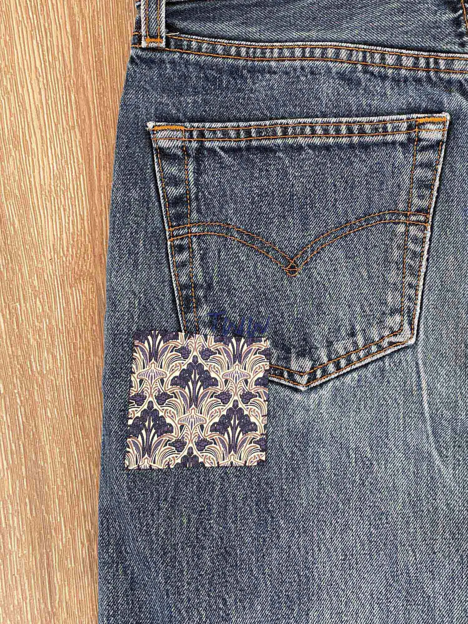 #14 Sashiko and Boro Patched Vintage Jeans 30"