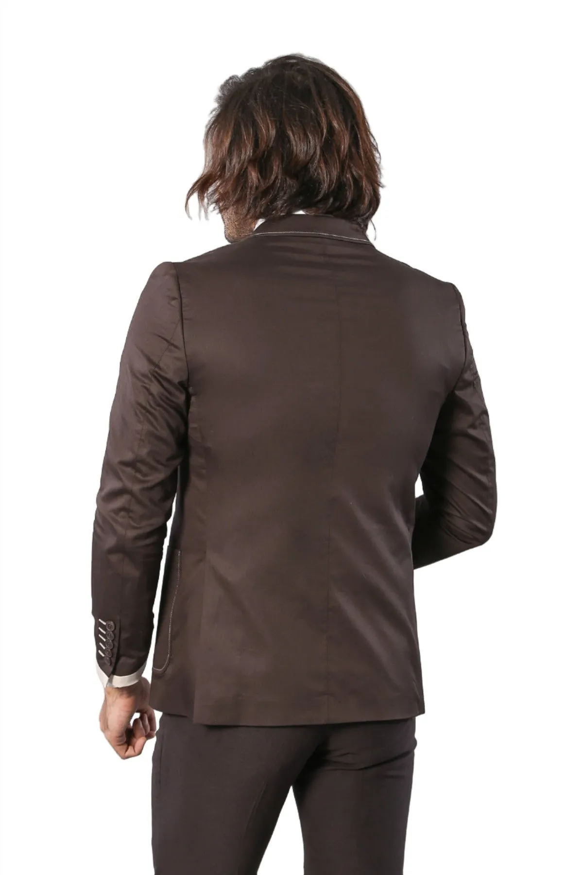 2 Button Bag Pocket Brown Jacket-Wessi