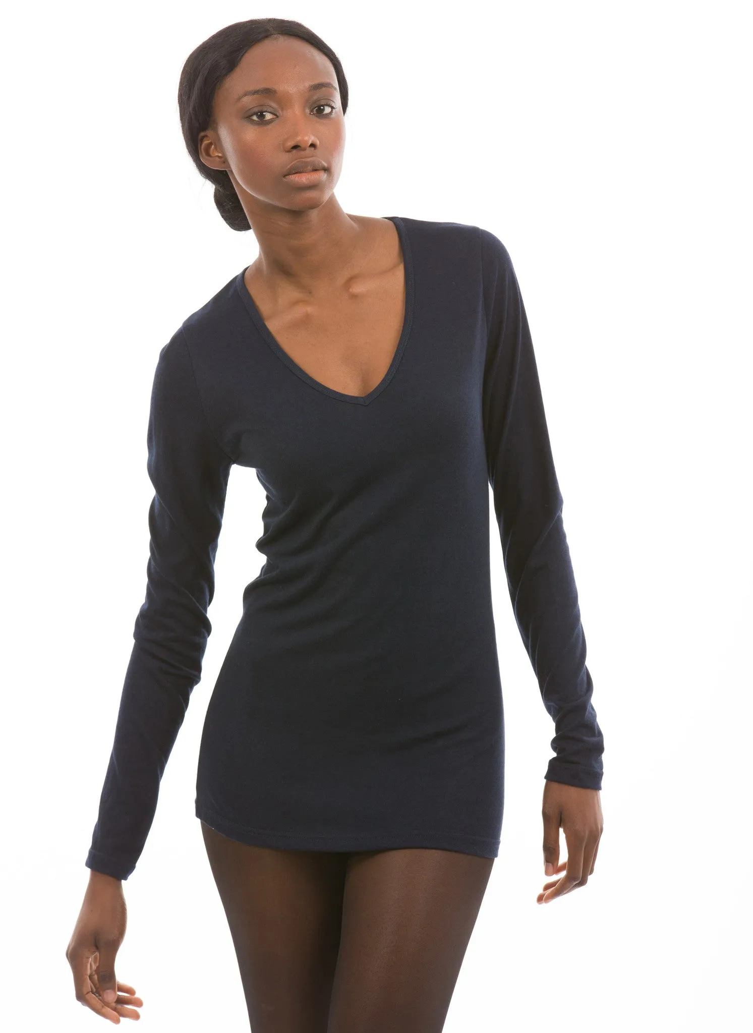 70% Bamboo Women's Long Sleeve V-Neck