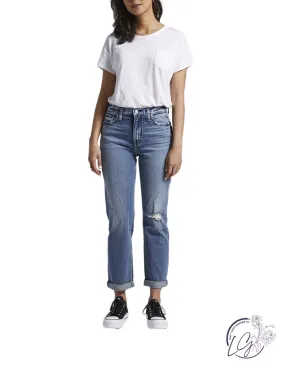 90's Boyfriend High Rise Straight Leg Jeans By Silver Jeans