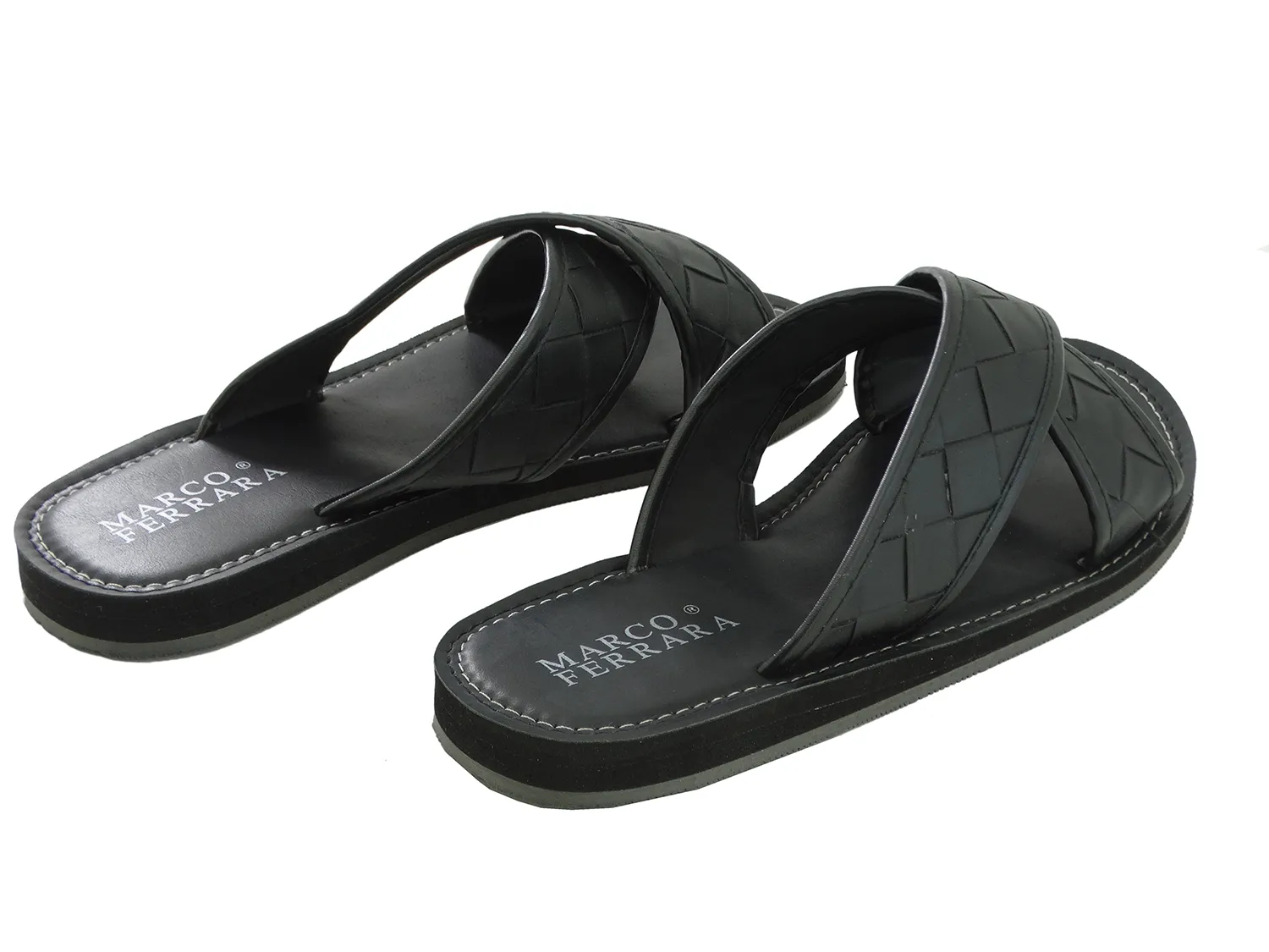 91619101, Marco Ferrara, Ricky-8 - Men's Slippers - Black