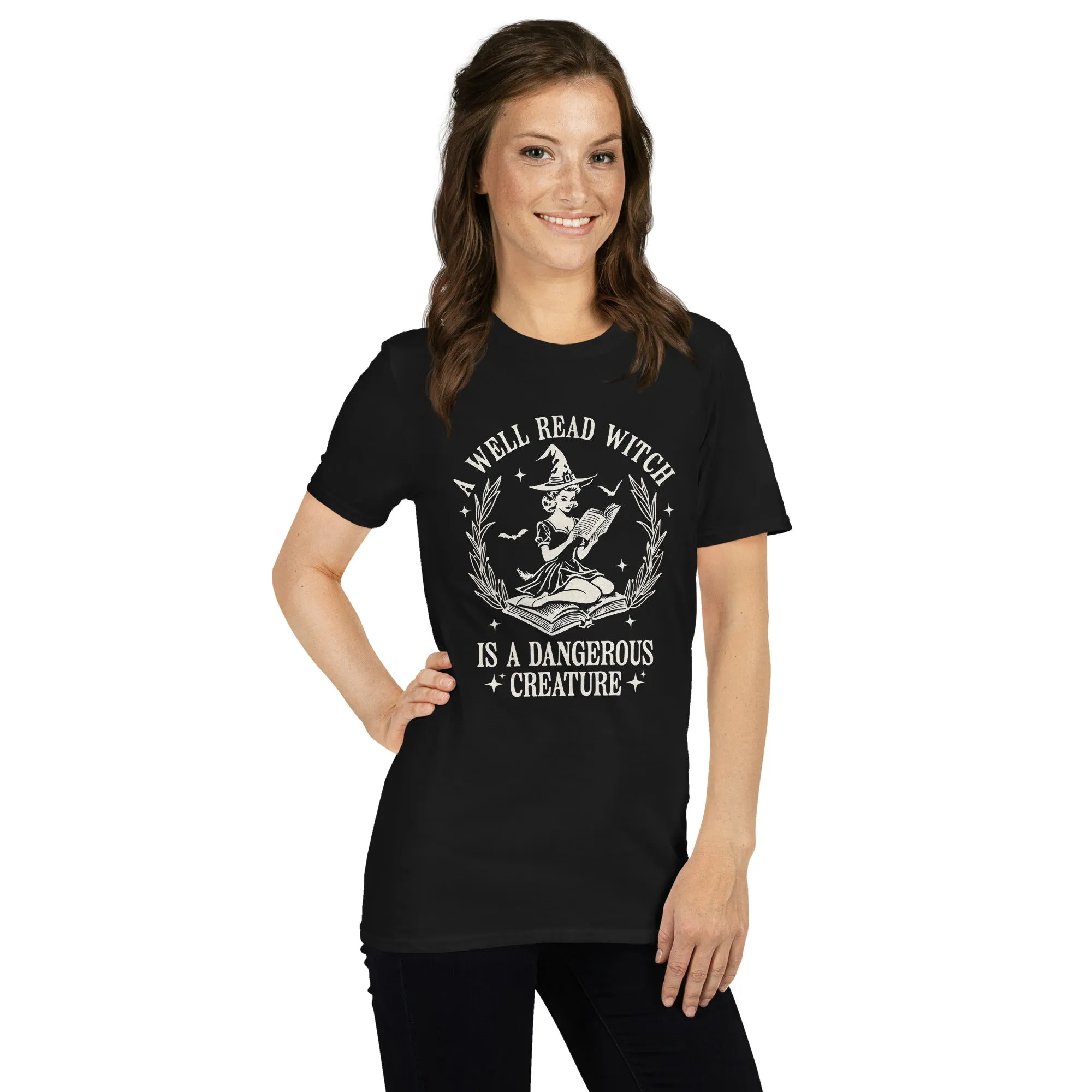 A Well Read Witch Halloween Book T-Shirt