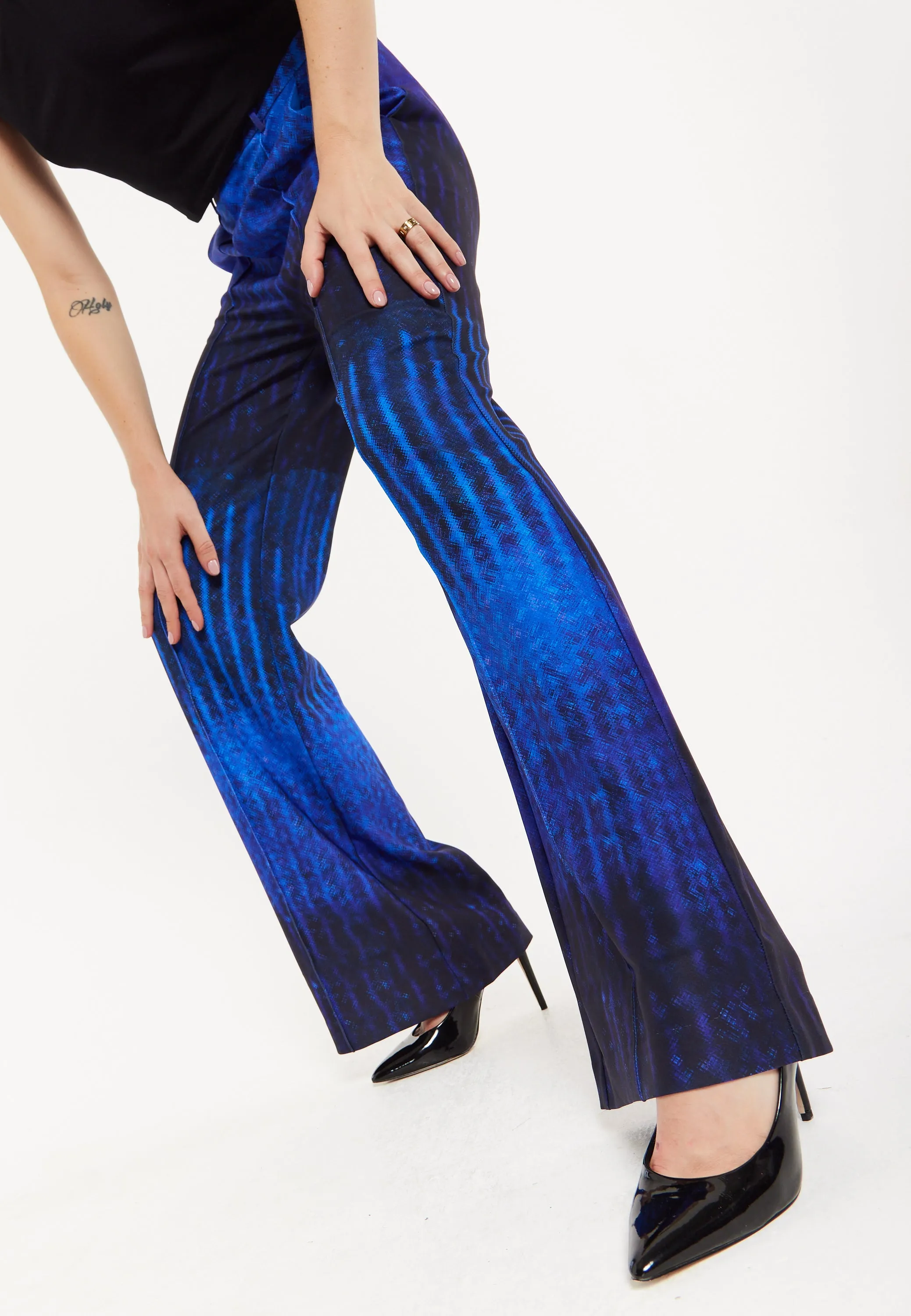 Abstract Print Tailored Trousers