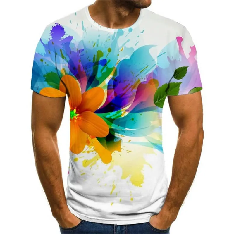 abstract shirt  personality top tee  fun geometric colorful art Casual art costume men's