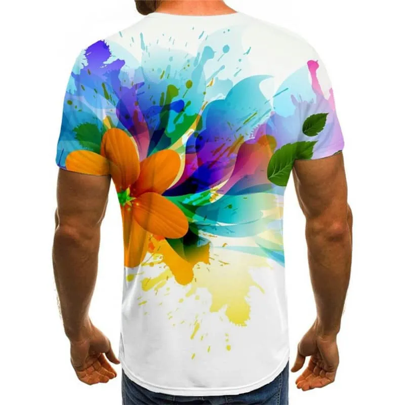 abstract shirt  personality top tee  fun geometric colorful art Casual art costume men's