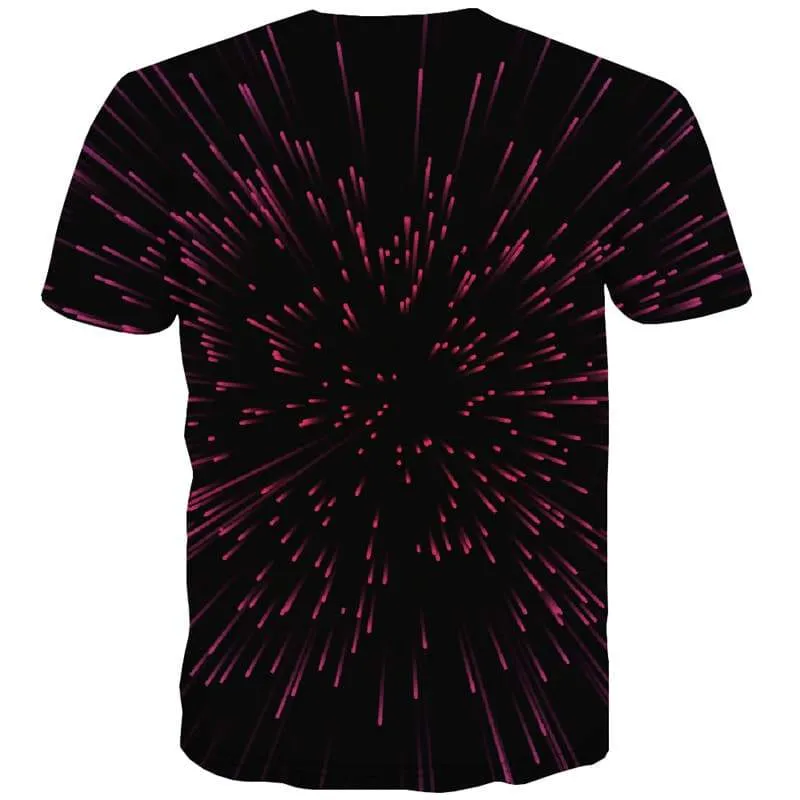 Abstract T-shirt Men Psychedelic T shirts Funny Meteor Shower Tshirt Printed Black Tshirts Novelty