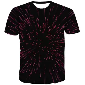 Abstract T-shirt Men Psychedelic T shirts Funny Meteor Shower Tshirt Printed Black Tshirts Novelty