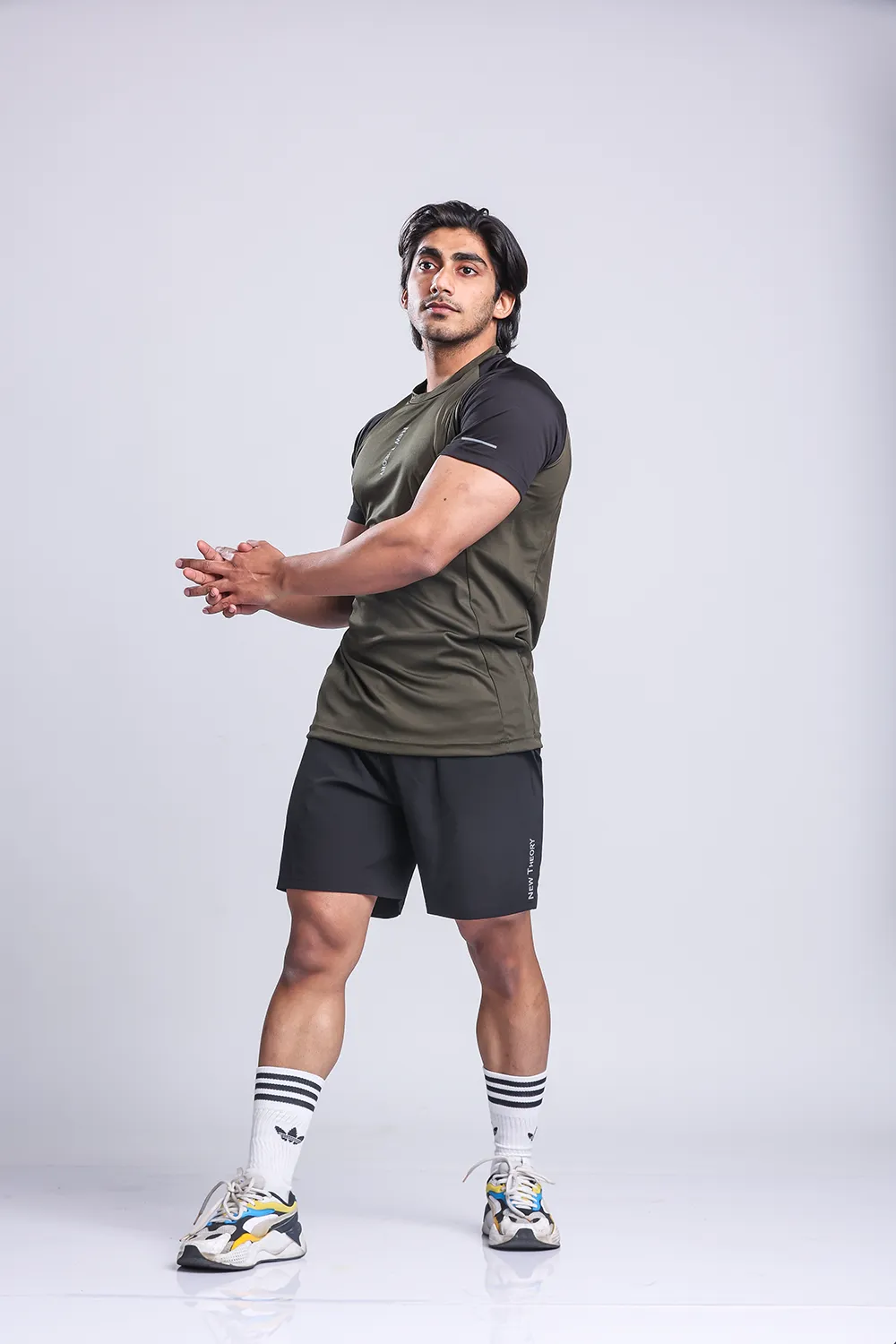 Active Two-tone T-shirt- Olive/Black