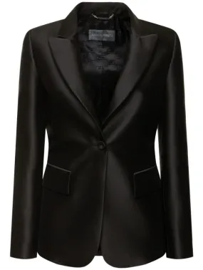 Alberta Ferretti   Tailored satin single breast jacket 