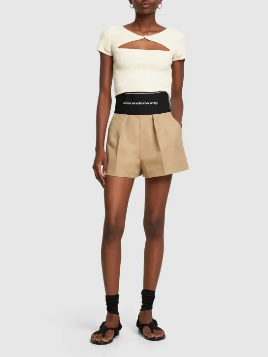 Alexander Wang   Tailored cotton &amp; nylon shorts 