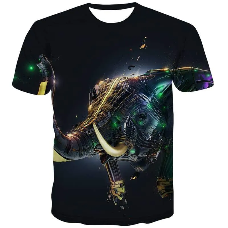 Animal T shirts Men Elephant Tshirt Printed Music Tshirts Cool Harajuku Tshirt Anime Colorful T-shirts 3d