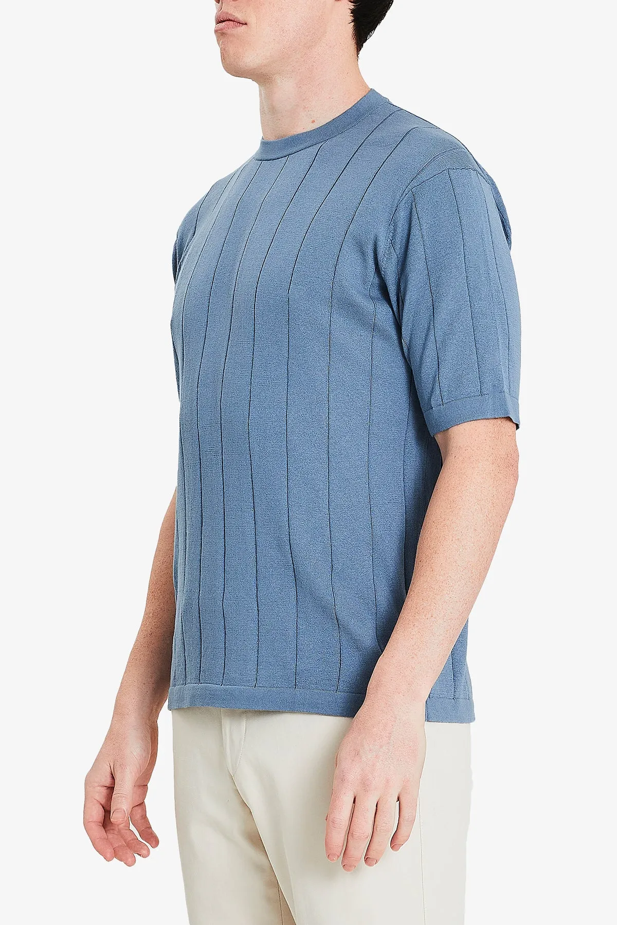 Aviation Knitted Tee - Light Blue