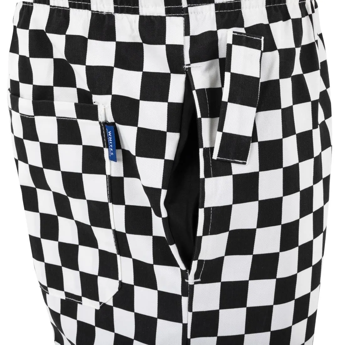 BA002-S Whites Unisex Vegas Trousers Big Black & White Check Size S