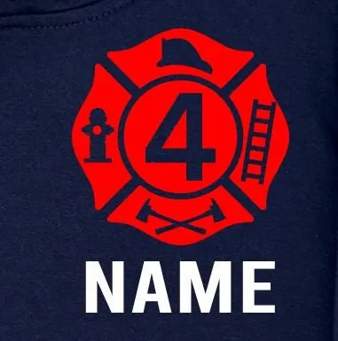 Birthday Firefighter Navy Toddler Hoodie