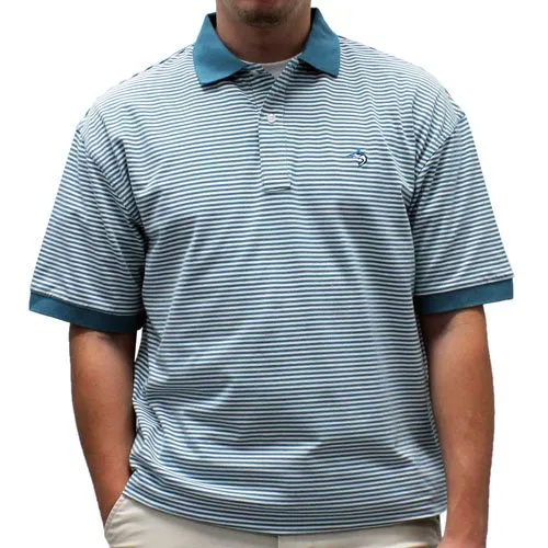 Biscayne Bay Horizontal Feed Stripe Polo - 7200-411 Teal