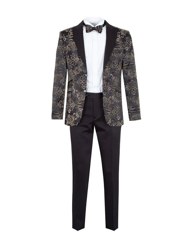 Black Floral Men's Fashion Blazer