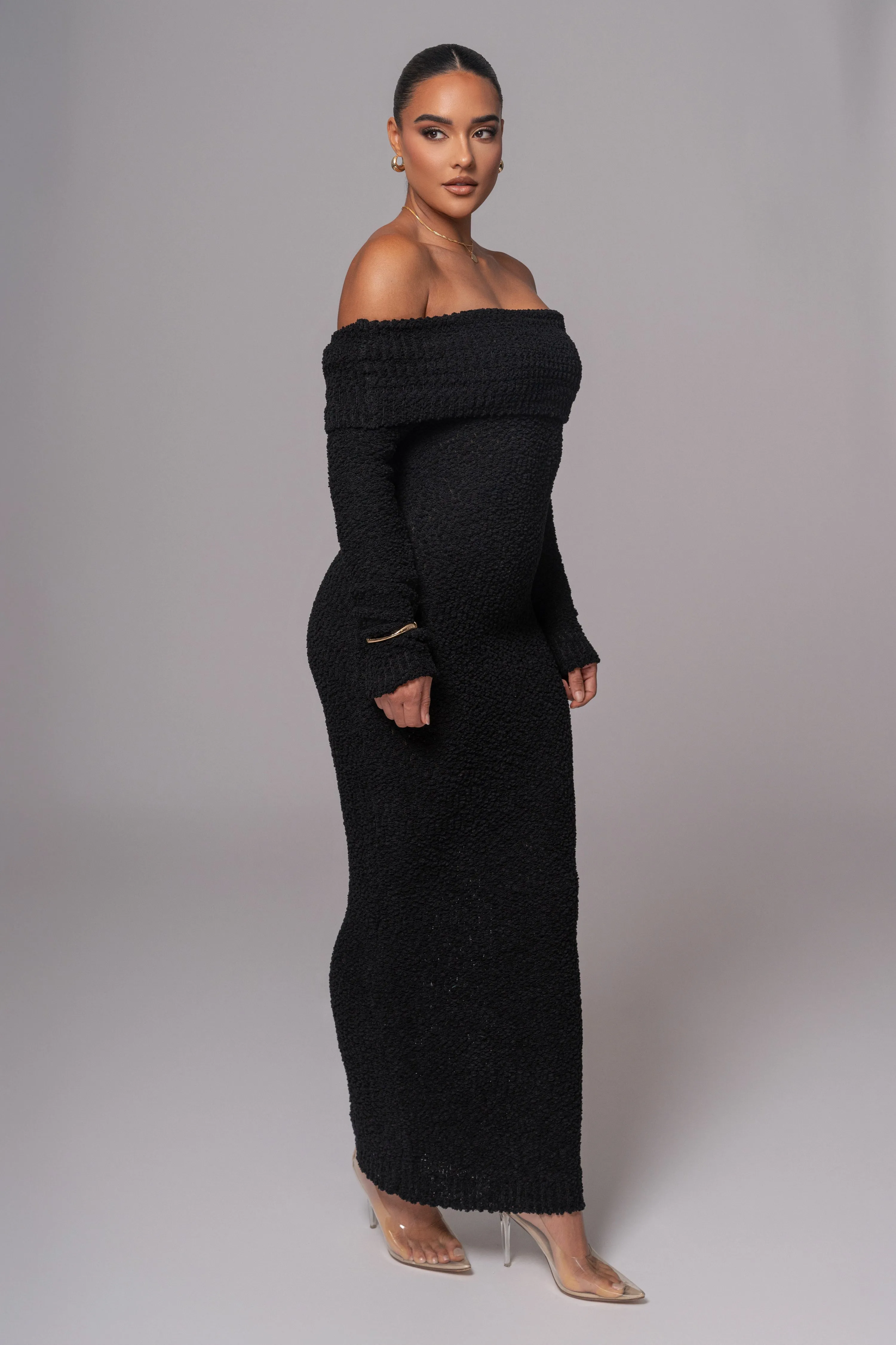 Black Olivea Knit Maxi Dress