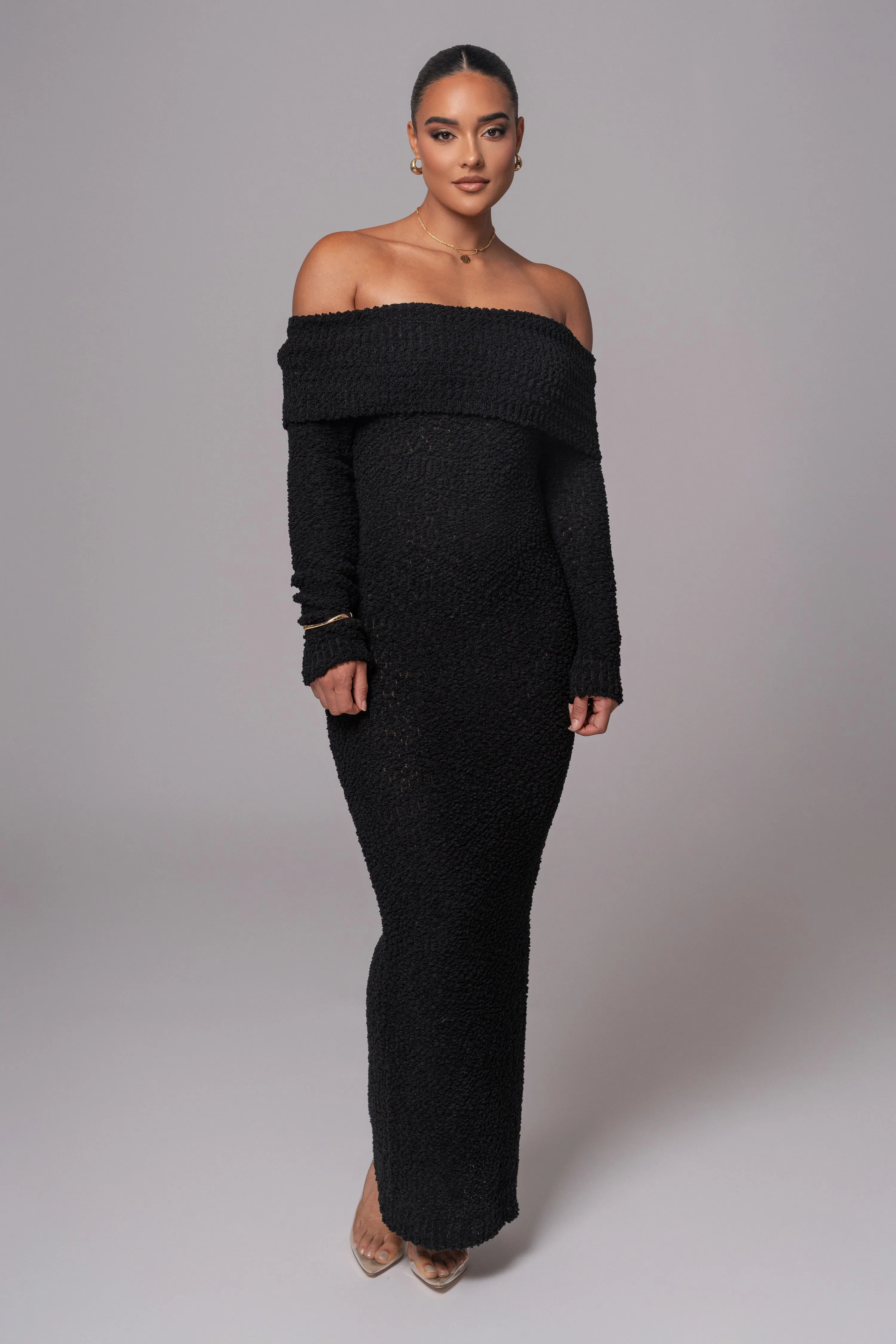 Black Olivea Knit Maxi Dress