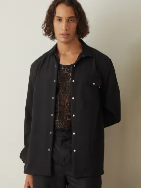 Black Plain Casual Shirt