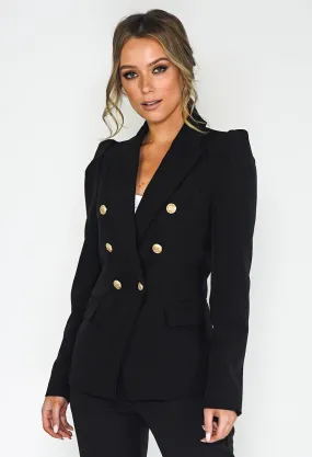 Black PUFF SLEEVE BLAZER