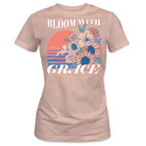 Bloom with Grace- Floral FRONT PRINT T-Shirt