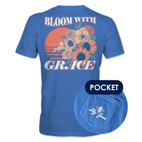 Bloom with Grace- Floral Sunset T-Shirt