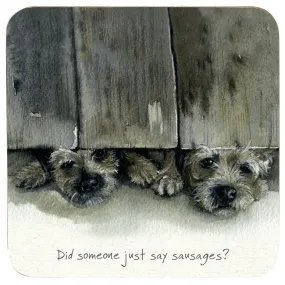 Border Terrier Dogs Coaster - Border Sausages