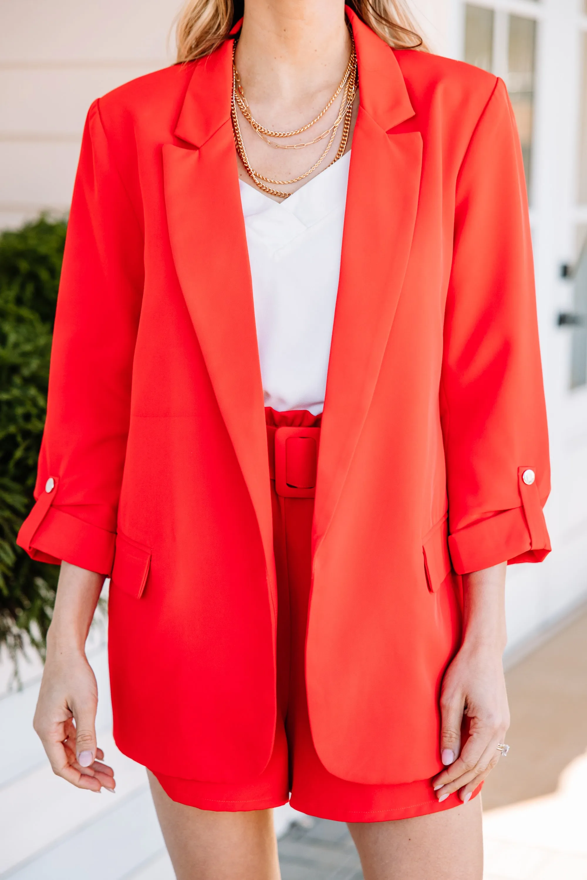 Born Bold Tomato Red Blazer