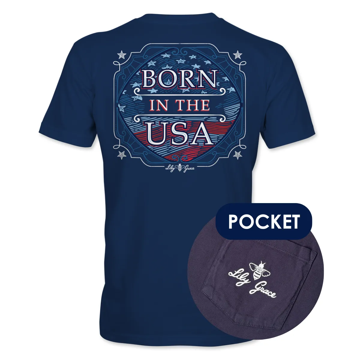 Born in the USA- American Flag T-Shirt