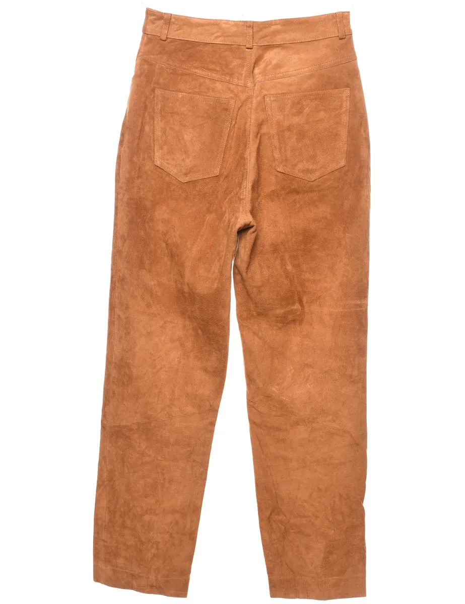 Brown Classic Suede Trousers - W28 L29