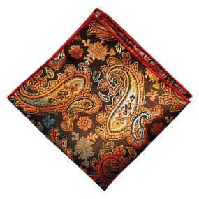 Burnt Orange Paisley Pocket Square