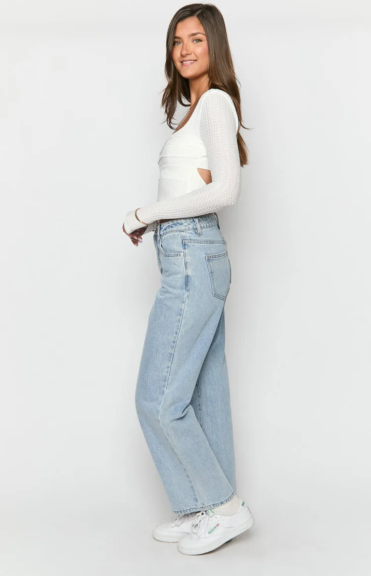 Calliope Light Wash Mid Rise Slouchy Jeans