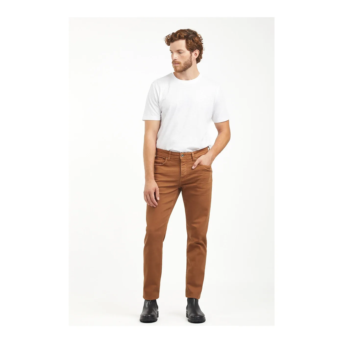 Camel Slim Fit 5 Pocket Jeans