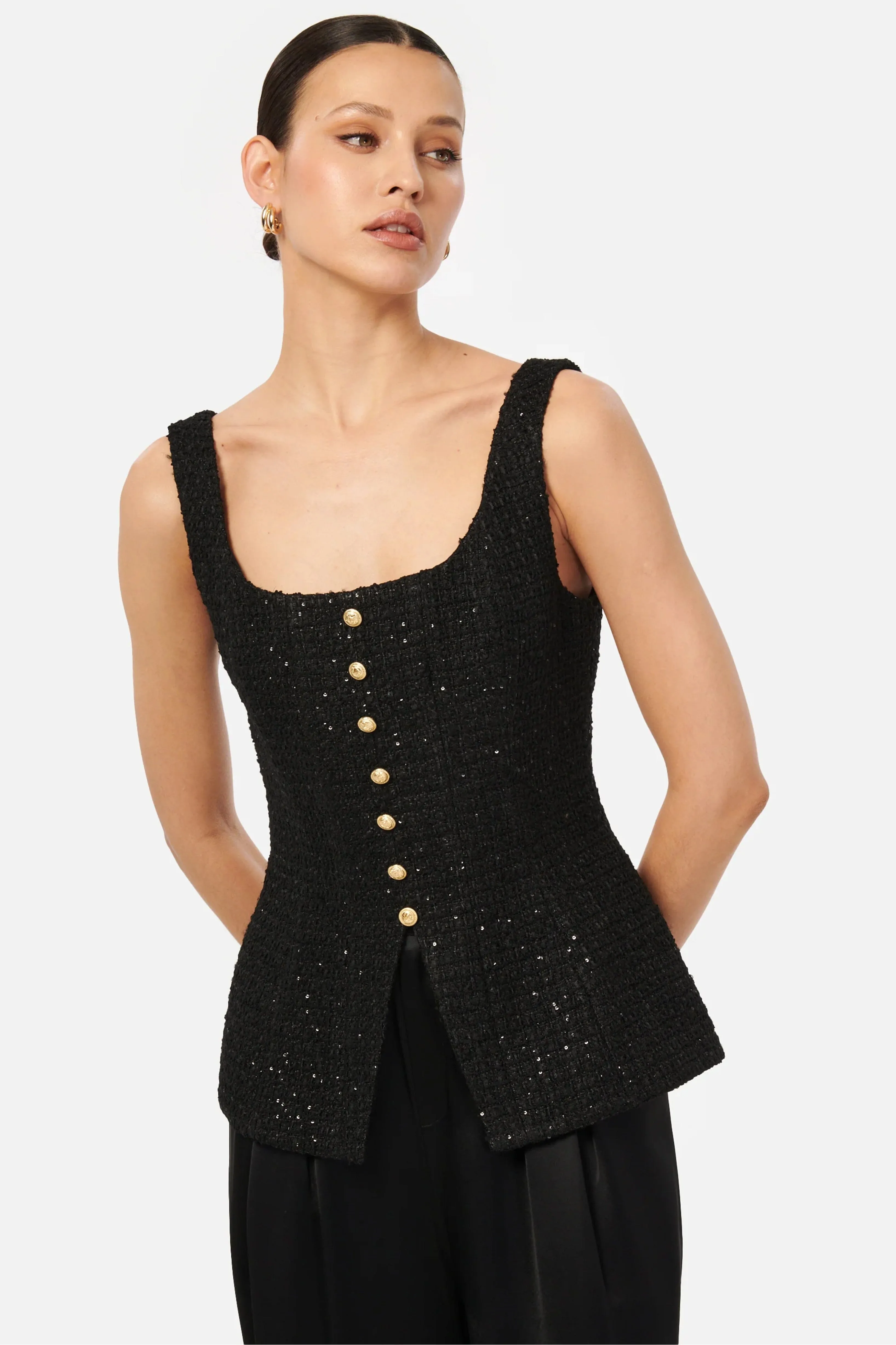 CAMI NYC | Rosita Tweed Top - Black