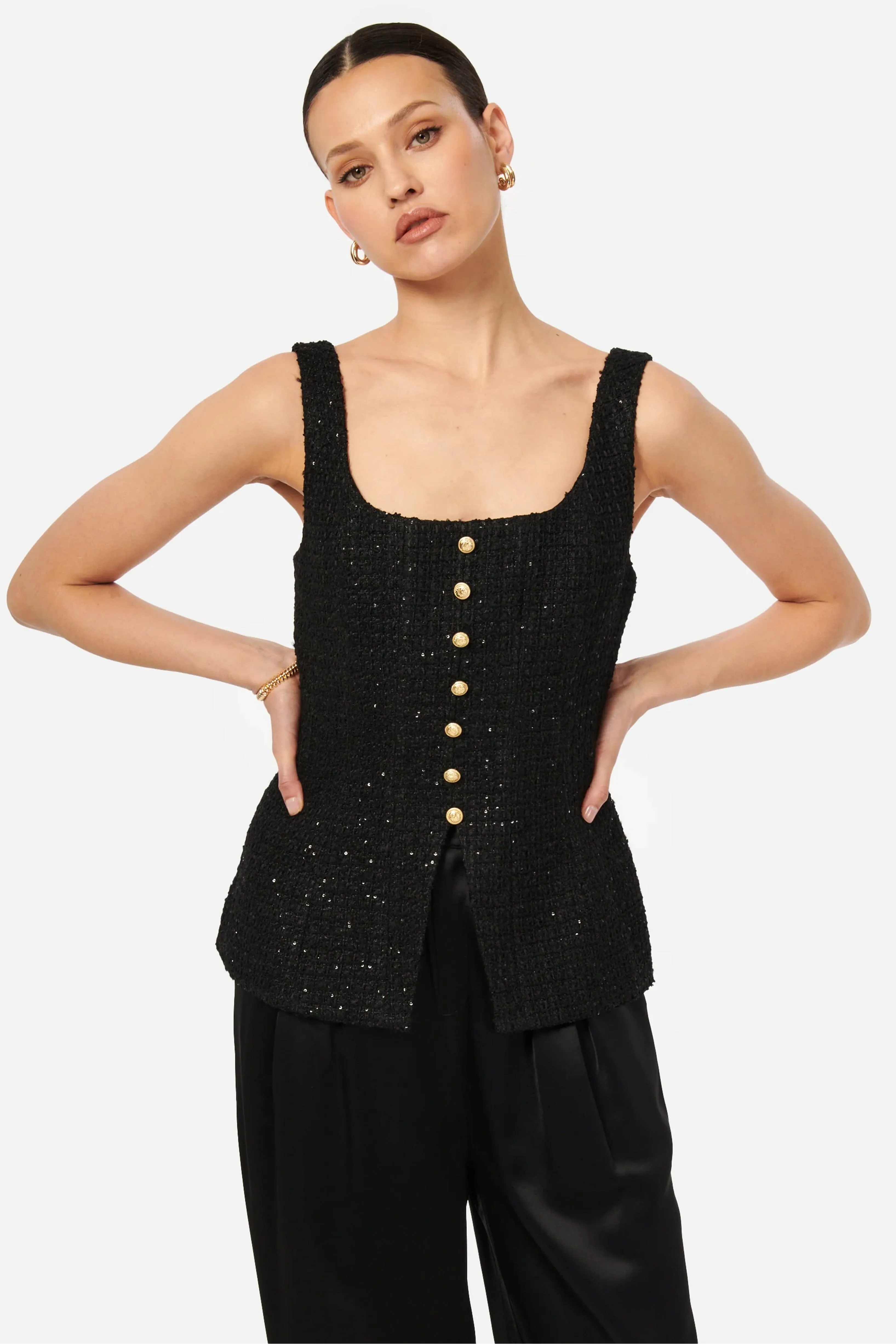 CAMI NYC | Rosita Tweed Top - Black