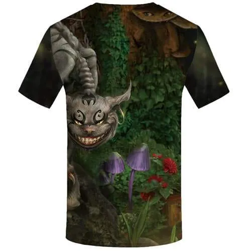 Cat T-shirt Men Skeleton Shirt Print Flower T-shirts Graphic Forest T-shirts 3d Harajuku Tshirts Cool Short Sleeve Hip hop