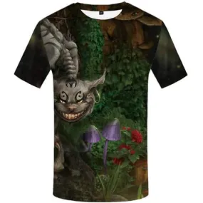 Cat T-shirt Men Skeleton Shirt Print Flower T-shirts Graphic Forest T-shirts 3d Harajuku Tshirts Cool Short Sleeve Hip hop