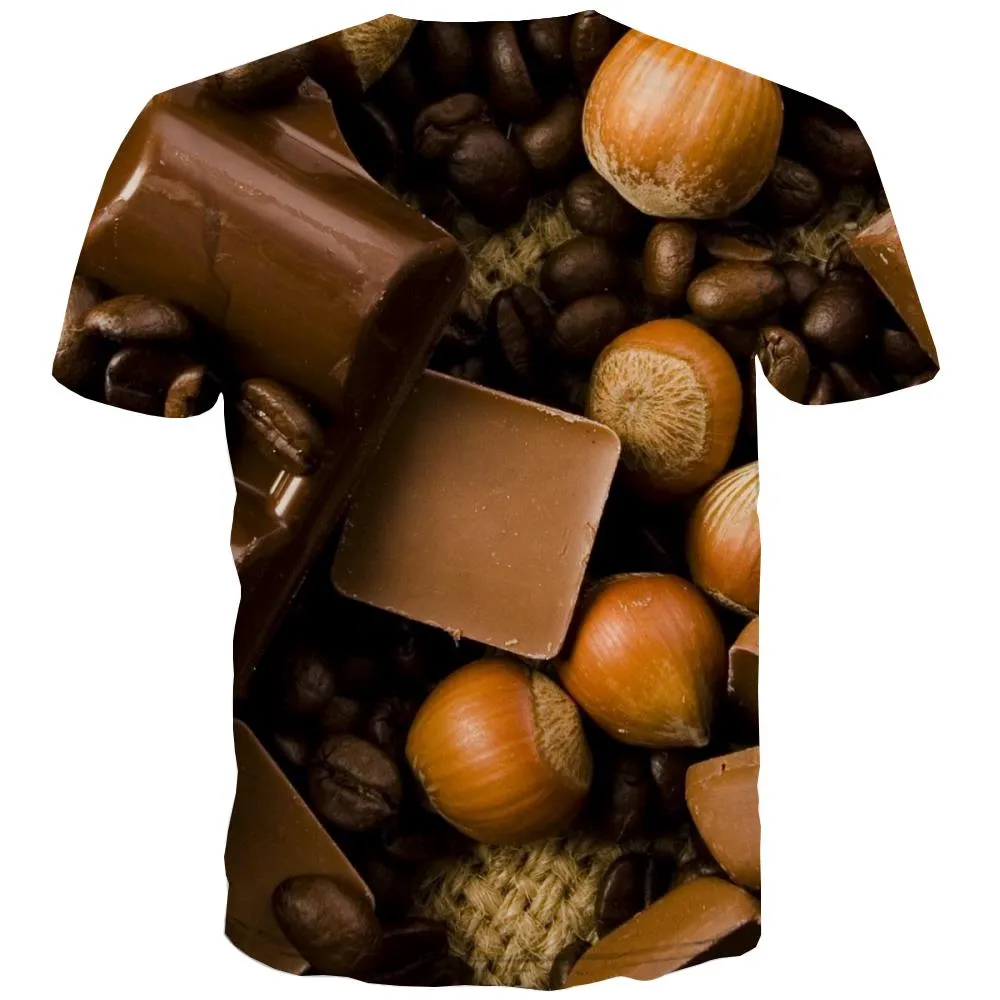 Chocolate T shirts Men Brown Shirt Print Delicious Tshirt Printed Bitter T-shirts Graphic