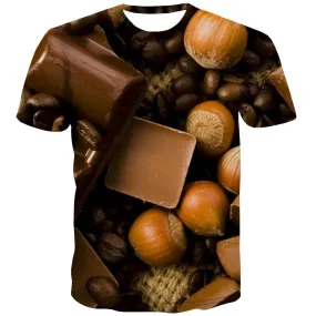 Chocolate T shirts Men Brown Shirt Print Delicious Tshirt Printed Bitter T-shirts Graphic