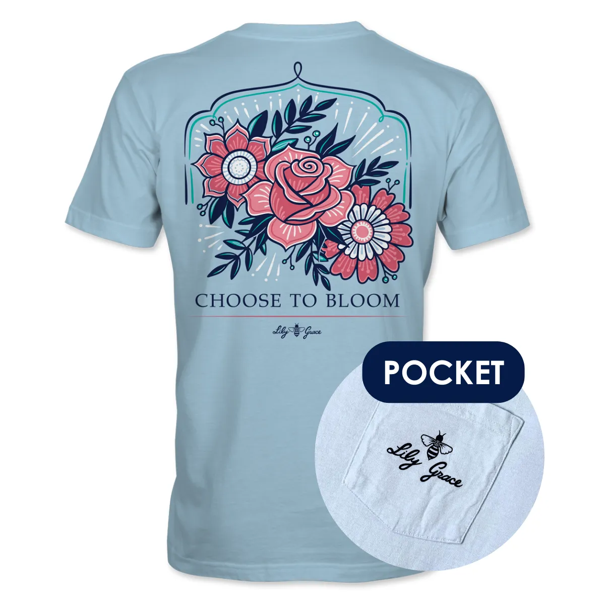 Choose to Bloom- Floral Motif T-Shirt