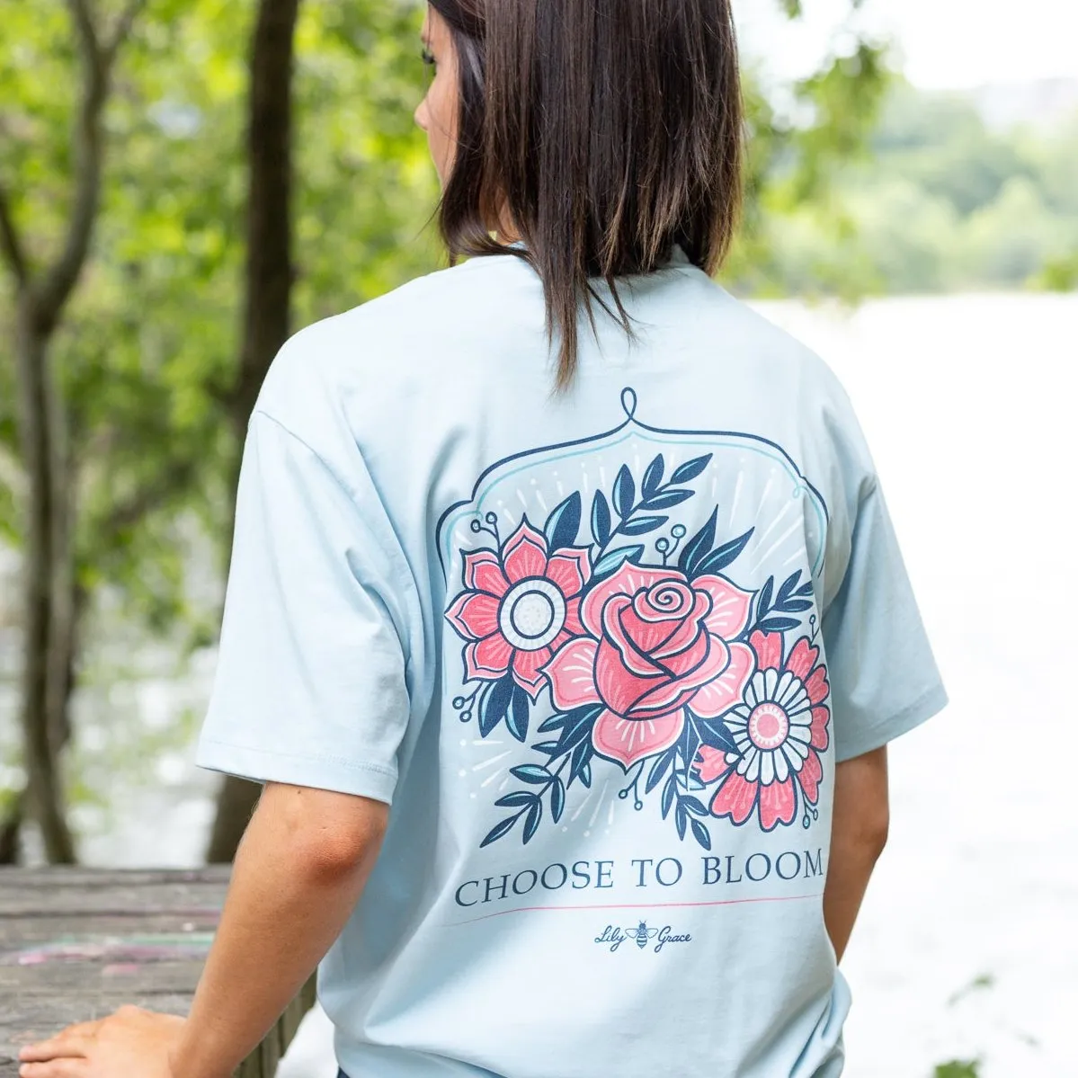 Choose to Bloom- Floral Motif T-Shirt