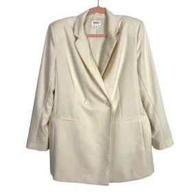 Christine Andrew Amazon the Drop Cream Button Front Shoulder Padded Blazer- Size XL