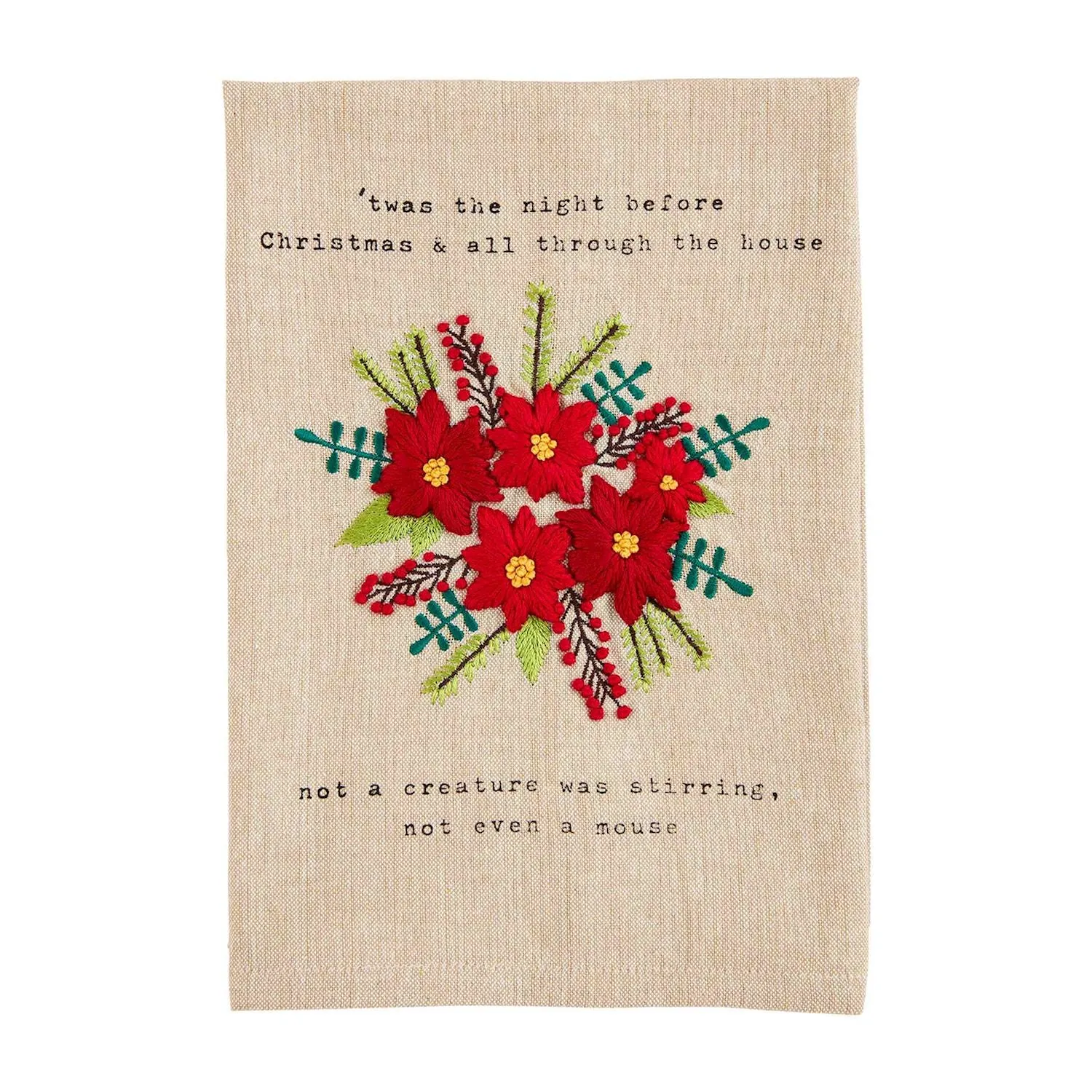 Christmas French Knot Embroidered Towels by Mud Pie