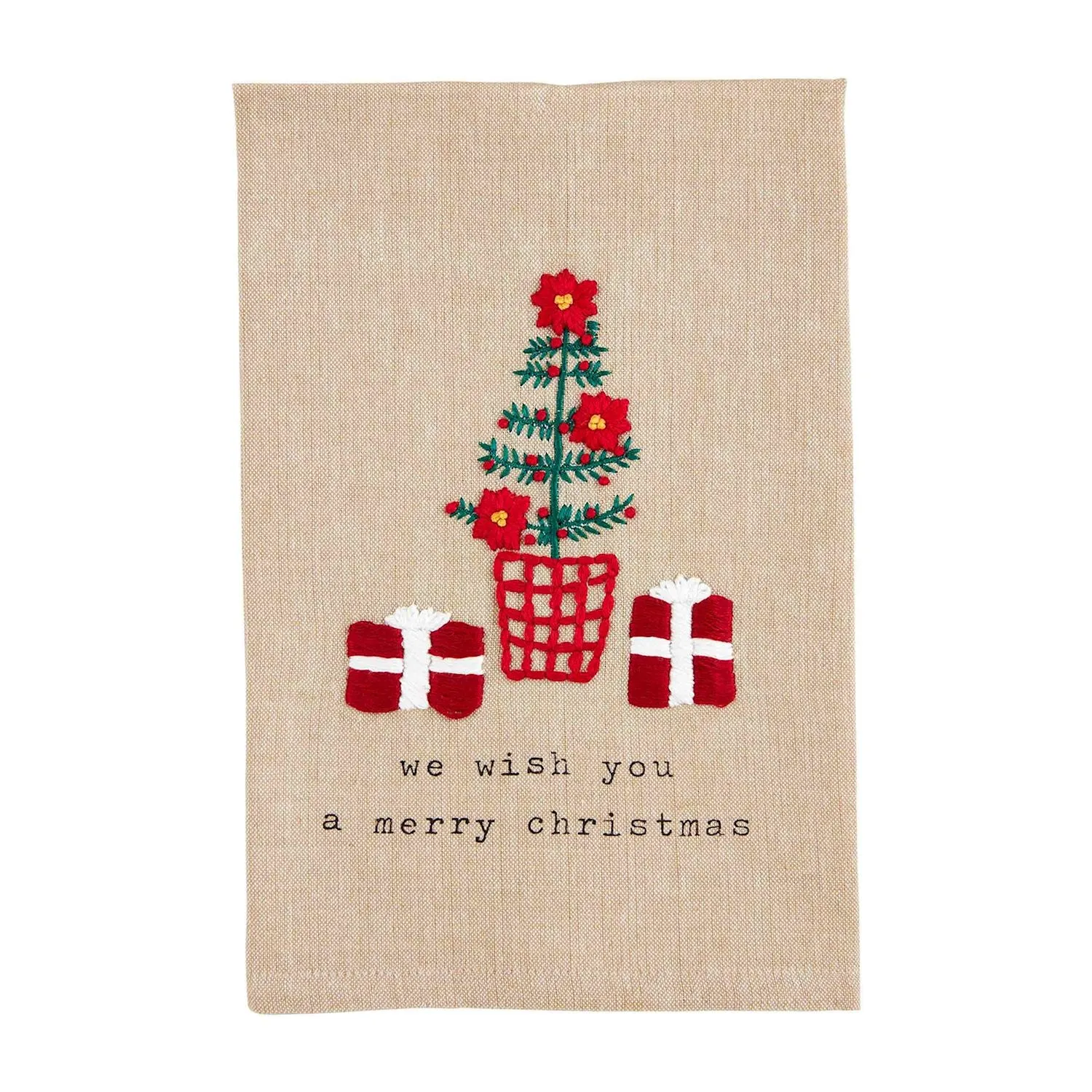 Christmas French Knot Embroidered Towels by Mud Pie