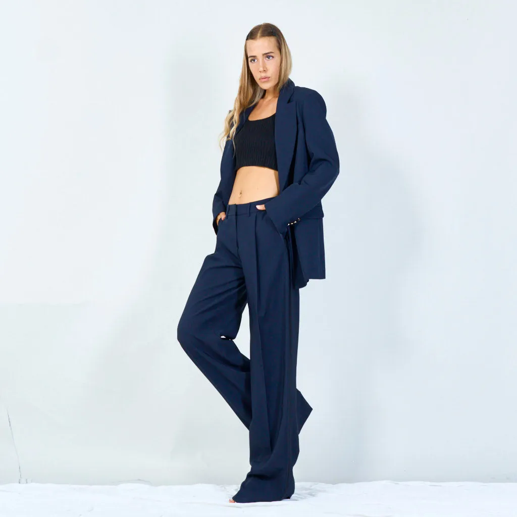 Classic tailored blazer and wide-leg pants set wholesale