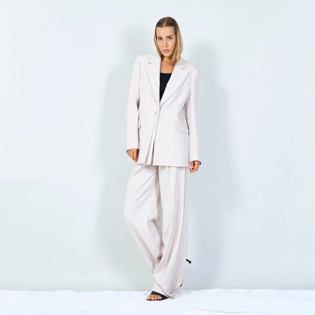 Classic tailored blazer and wide-leg pants set wholesale