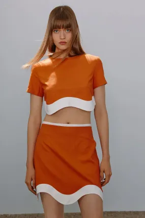 Colorblock Cut Out Crop Tee