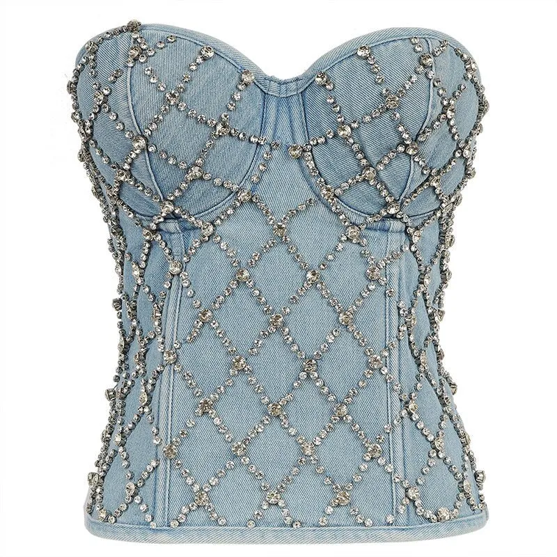 Corsetto jeans jewels donna