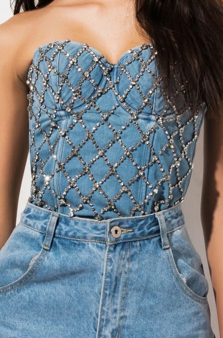 Corsetto jeans jewels donna