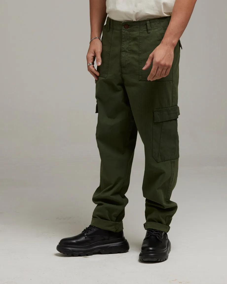 COULTERVILLE MEN'S RELAXED FIT CARGO TROUSERS | KHAKI